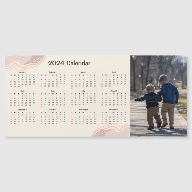 Magnetkalender 2024 - Kundenspezifisches Foto Magnetkarte (Vorderseite)