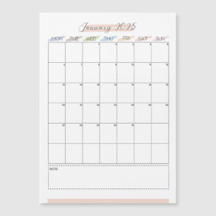 Magnetkalender Januar 2025 Magnetkarte