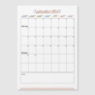 Magnetkalender September 2025 Magnetkarte