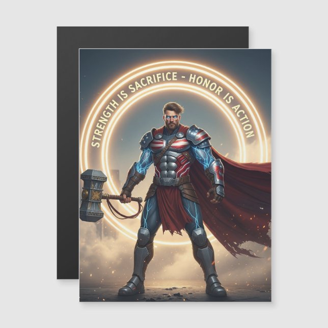 Magnetkarte am Arbeitstag - Stärke ist heilig (Vorne/Hinten)