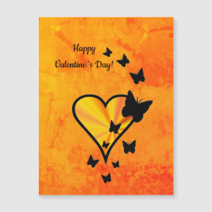 Magnetkarte für Regenbogen Herz und Schmetterling