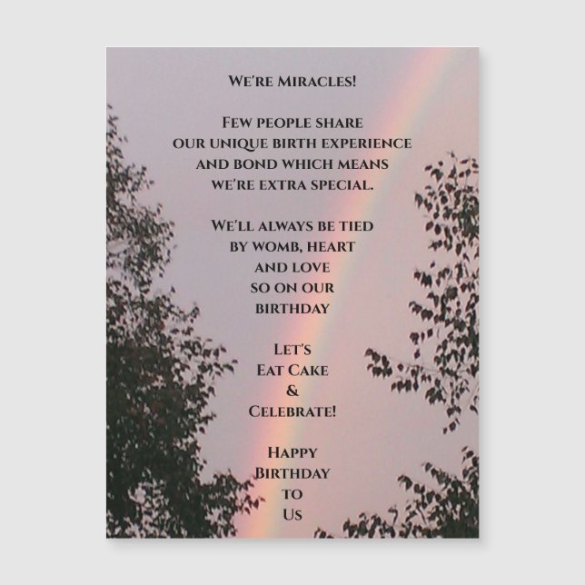 Magnetkarte zum Geburtstag mehrerer Geburtstage (Vorderseite)