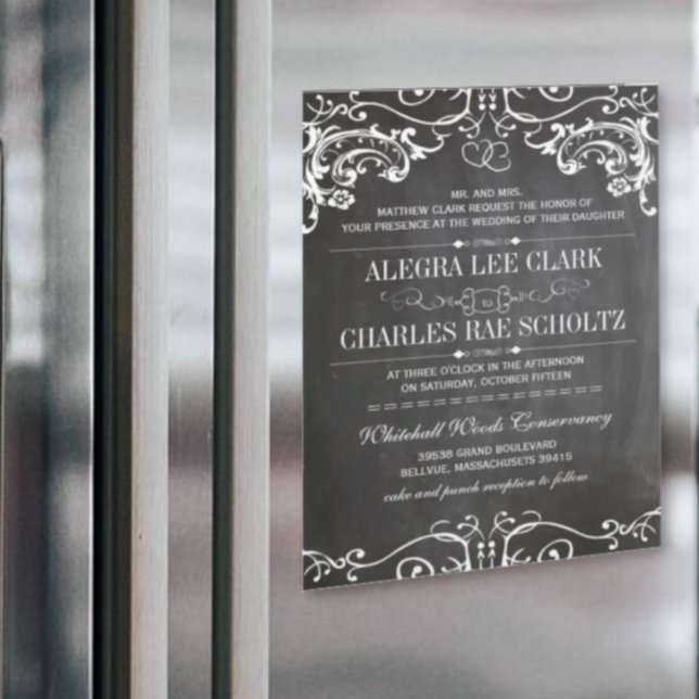 Magnetkarton Vintage Typografie Magneteinladung (Von Creator hochgeladen)