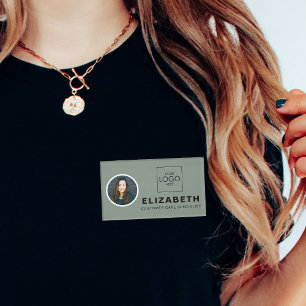 Magnetname-Tag mit Firmenlogo Mitarbeiter-Foto Namenschild