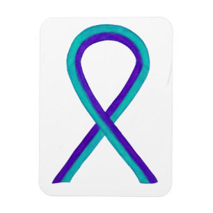 Magnets d'art du ruban turquoise et violet