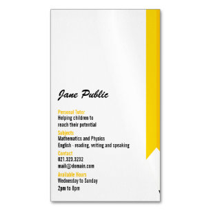 Magnets de Carte de visite personnel Tutor