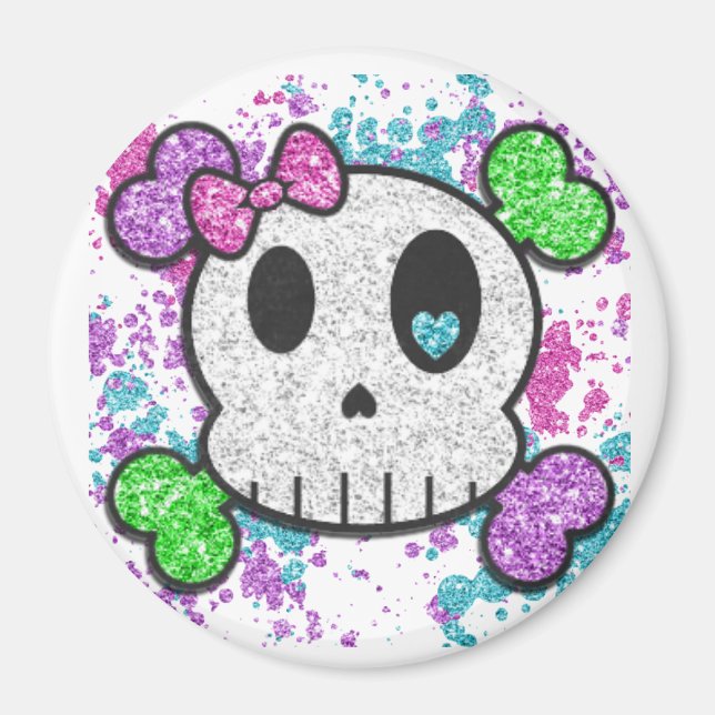 MAGNETS de casier SKULL, réfrigérateur Retour à l' (Devant)