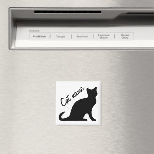 Magnets de chat noir Nom de l'animal personnalis