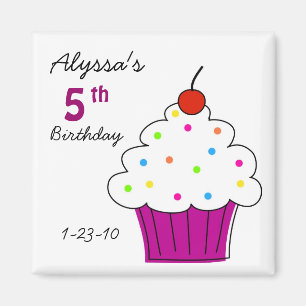 Magnets de l'anniversaire de Cupcake
