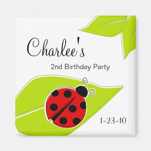 Magnets de l'anniversaire de Red Ladybug