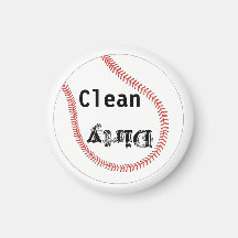 Magnets de lave-vaisselle sale propre de baseball