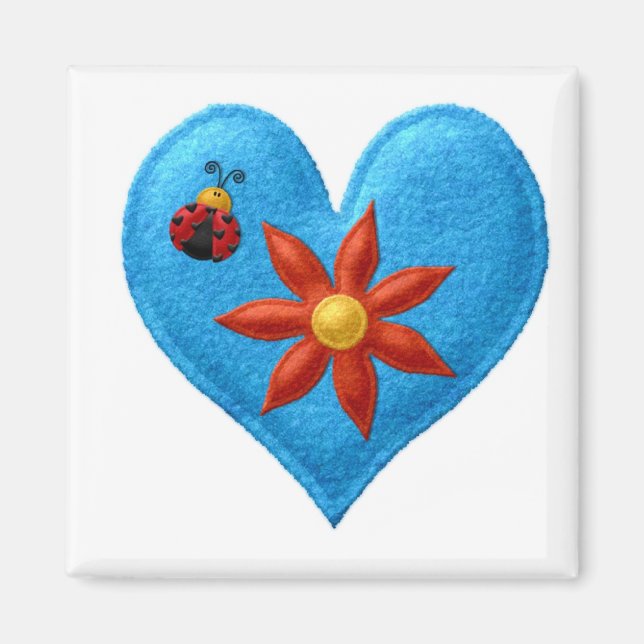 MAGNETS de serrure de coeur BLUE, Réfrigérateur (Devant)