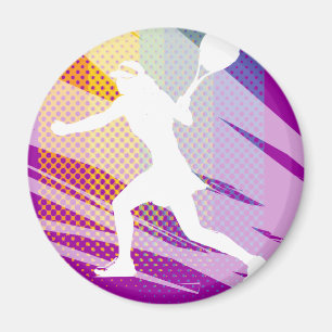 Magnets de tennis avec imprimé de joueur de tennis