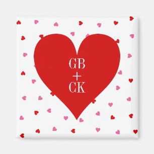 Magnets des initiales de l'amoureux de la Saint-Va