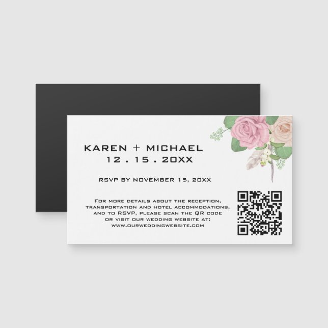 Magnets Mariages Boho personnalisés - Détails rust (Devant / Derrière)