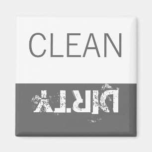 Magnets propres ou sales DIshwasher Étiquette gris