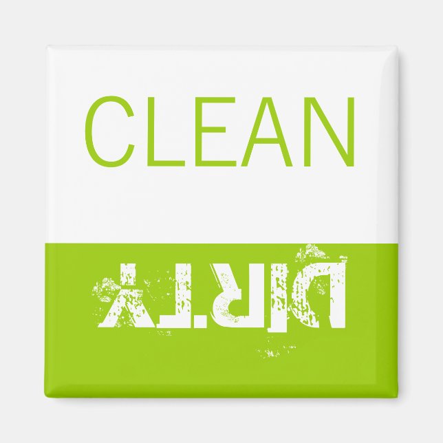 Magnets propres ou sales DIshwasher Étiquettes ver (Devant)