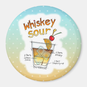 MAGNETS - RECETTE DE WHISKEY SOUR COCKTAIL ART