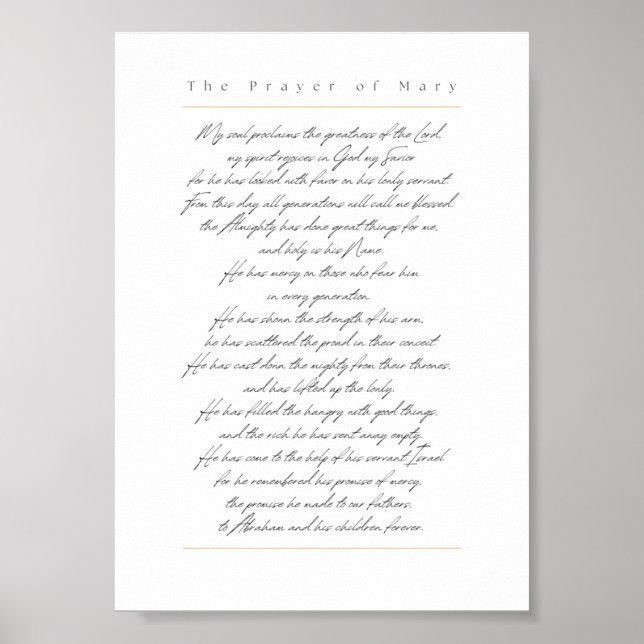 Magnificat Print - 12x18 weiß, Englisch Poster (Vorne)