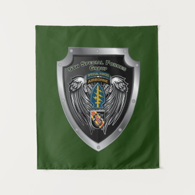 Magnificent 5th Special Forces Group (Im Flugzeug) Wandteppich (Vorderseite)