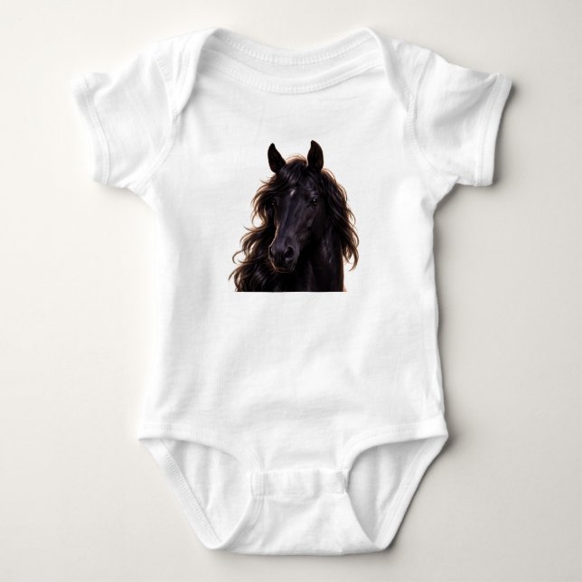 Magnificent Black Stallion  Baby Strampler (Vorderseite)