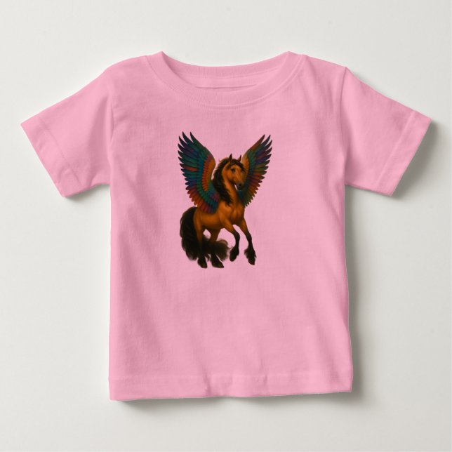Magnificent Horse With Spectacular Wings Baby T-shirt (Vorderseite)