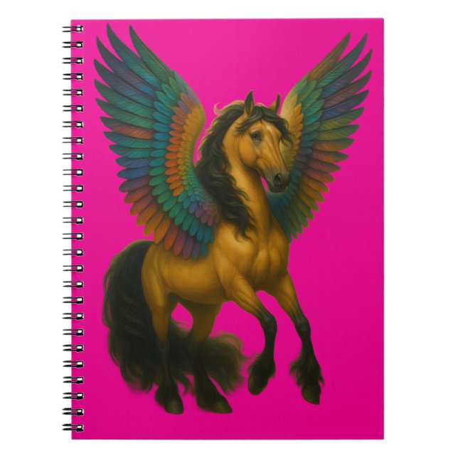 Magnificent Horse With Wings Spiral Photo Notebook Notizblock (Vorderseite)
