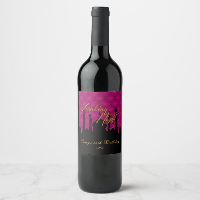Magnificent Magenta, arabische Nächte Weinetikett (Vorderseite)