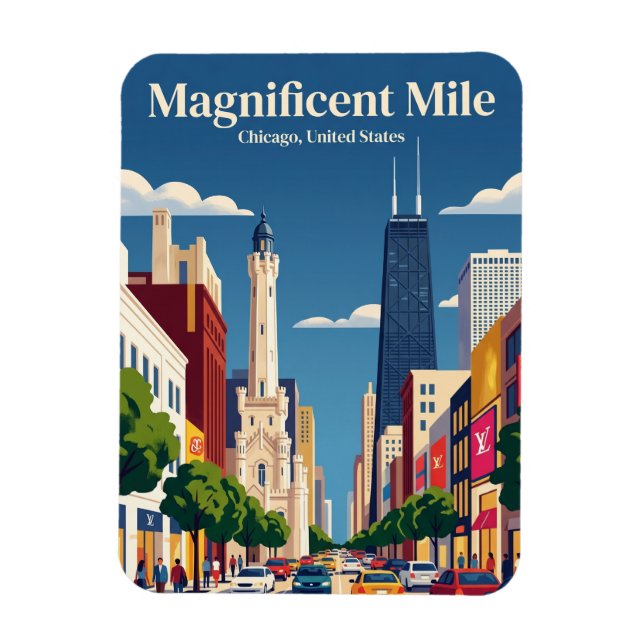 Magnificent Mile Illinois Magnet (Vertikal)