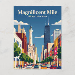 Magnificent Mile Illinois Postkarte