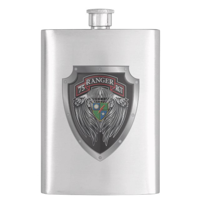 Magnificent Winged 75. Ranger Regimental Scroll Flachmann (Vorderseite)