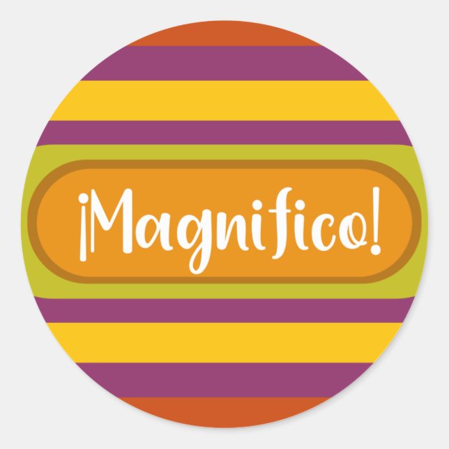 Magnifico Spanish Teacher Rewards Runder Aufkleber (Vorderseite)