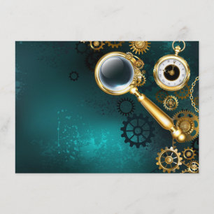 Magnifier in Steampunk Style Begleitkarte