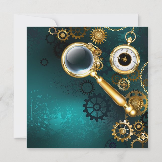 Magnifier in Steampunk Style Dankeskarte (Vorderseite)