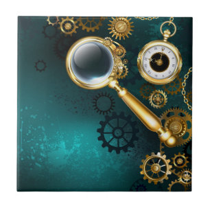 Magnifier in Steampunk Style Fliese