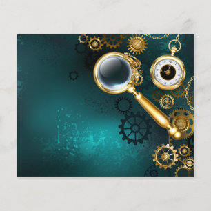 Magnifier in Steampunk Style Flyer