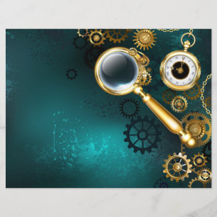 Magnifier in Steampunk Style Flyer
