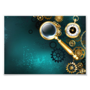 Magnifier in Steampunk Style Fotodruck