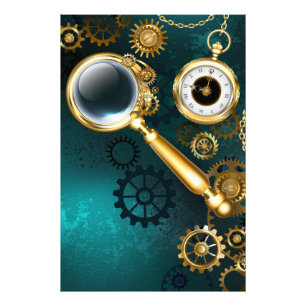 Magnifier in Steampunk Style Fotodruck