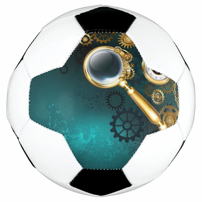 Magnifier in Steampunk Style Fußball (Vorderseite)