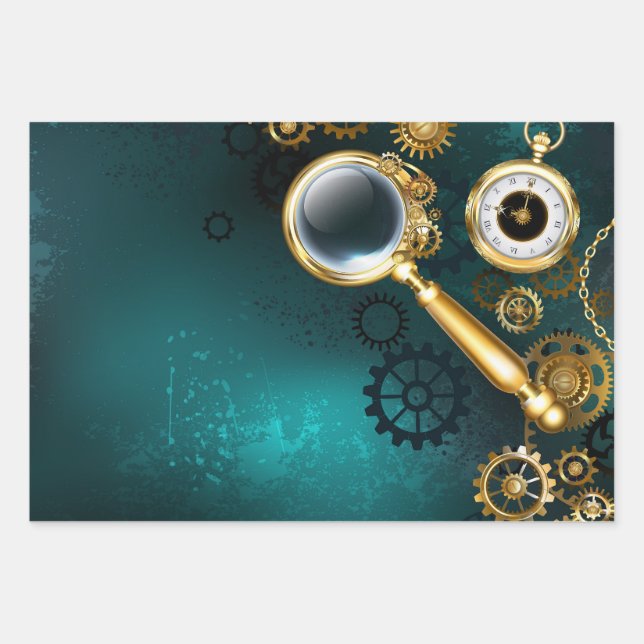 Magnifier in Steampunk Style Geschenkpapier Set (Vorderseite)