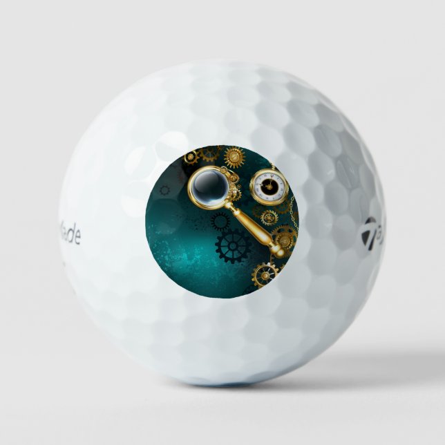 Magnifier in Steampunk Style Golfball (Vorderseite)