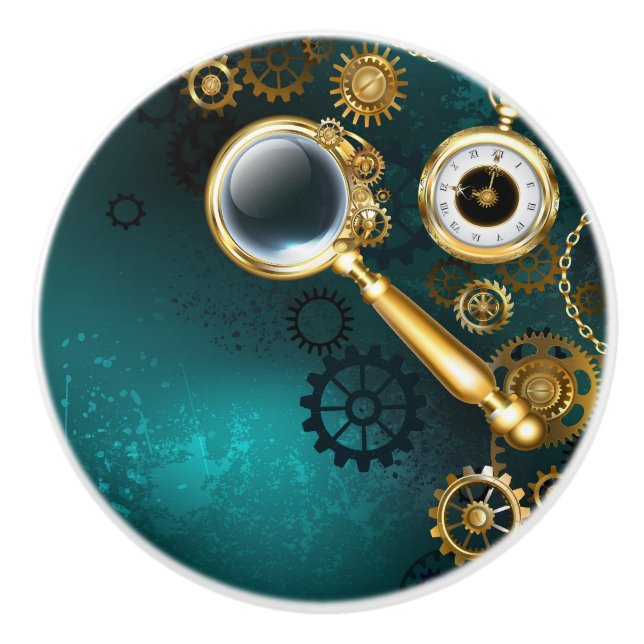 Magnifier in Steampunk Style Keramikknauf (Vorderseite)