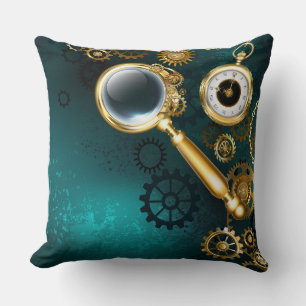Magnifier in Steampunk Style Kissen