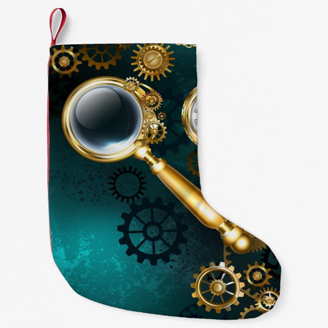 Magnifier in Steampunk Style Kleiner Weihnachtsstrumpf (Vorderseite)