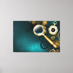 Magnifier in Steampunk Style Leinwanddruck