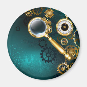 Magnifier in Steampunk Style Magnet