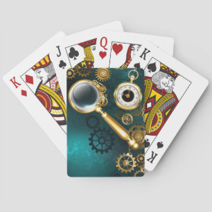 Magnifier in Steampunk Style Spielkarten