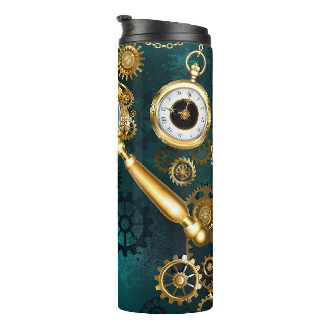 Magnifier in Steampunk Style Thermosbecher (Nach rechts gedreht)