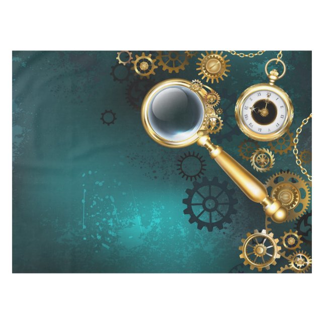 Magnifier in Steampunk Style Tischdecke (Vorderseite (Horizontal))